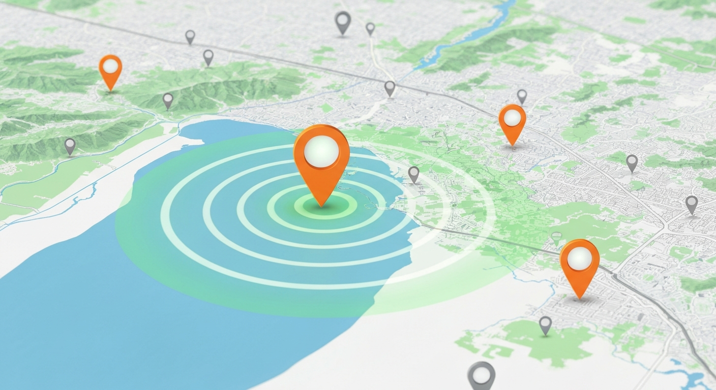 Ilustración de mapa y visibilidad